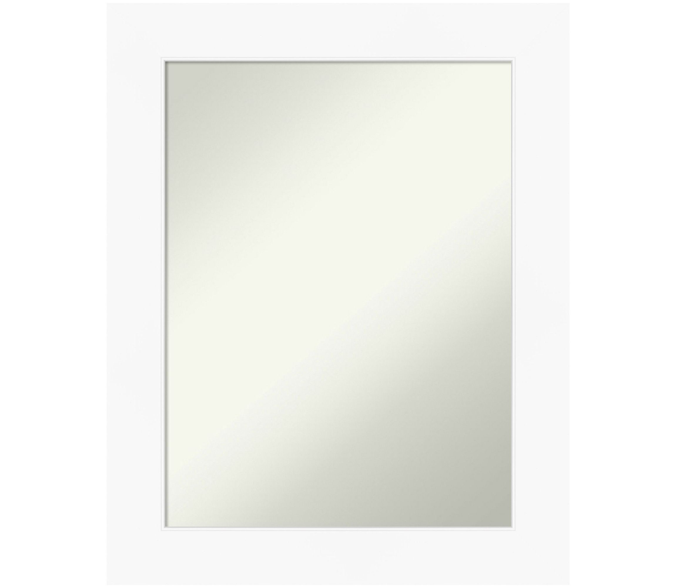 Cabinet White Non-Beveled Framed Bathroom Wall Mirror