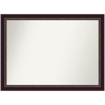 Amanti Art Signore Bronze Non-Beveled Wood Framed Bathroom Wall Mirror, Large