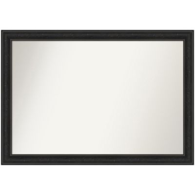 Amanti Art Shipwreck Black Narrow Non-Beveled Framed Bathroom Wall Mirror, Large