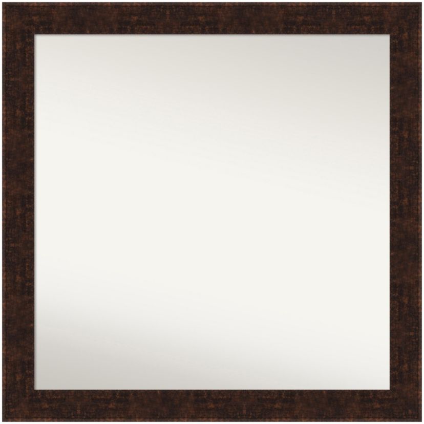 William Mottled Bronze Narrow Non-Beveled Framed Bathroom Wall Mirror
