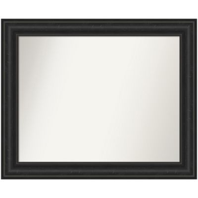 Amanti Art Shipwreck Black Non-Beveled Framed Bathroom Wall Mirror, Large