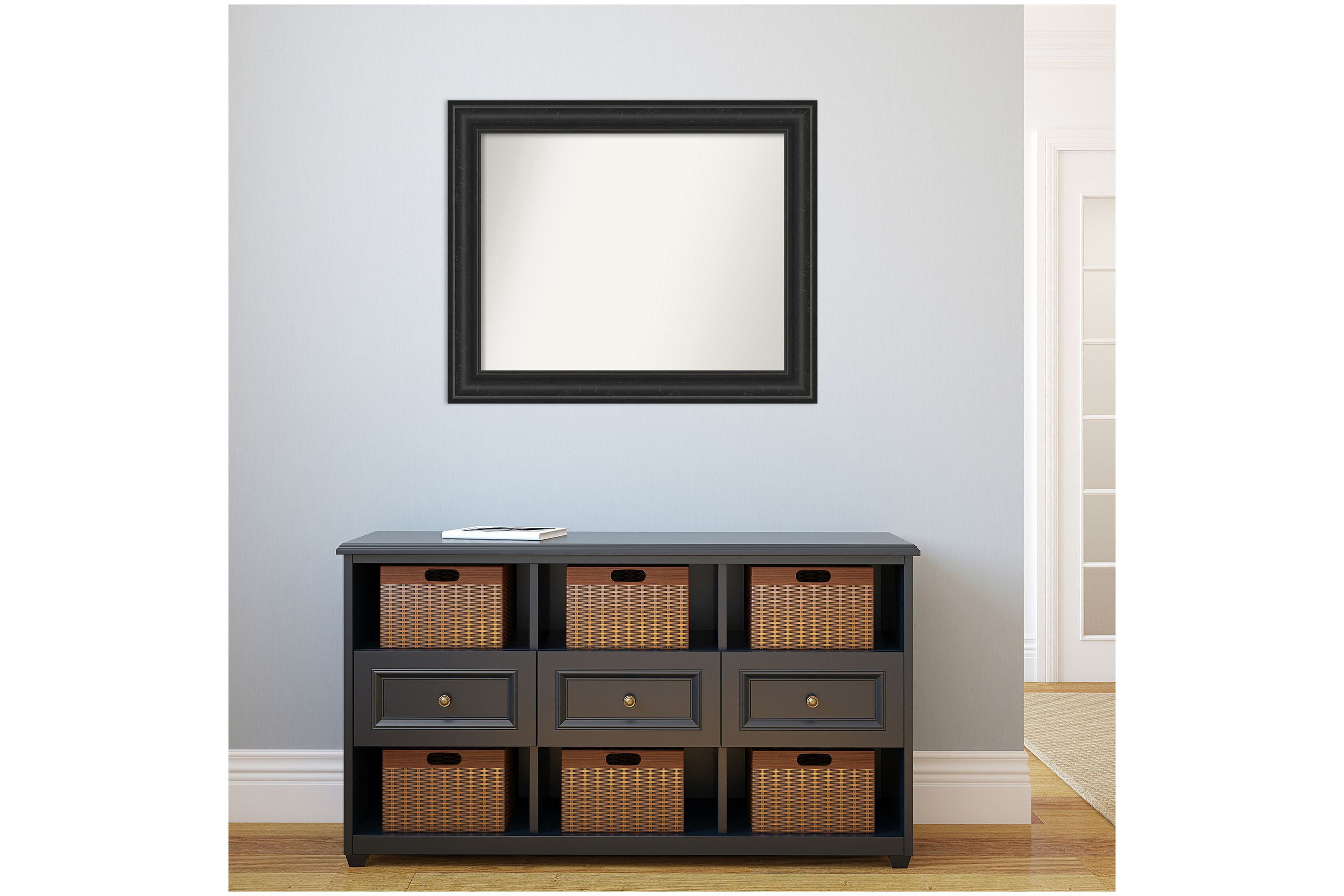 Shipwreck Black Non-Beveled Framed Bathroom Wall Mirror