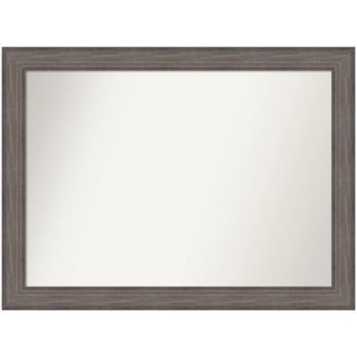 Amanti Art Country Barnwood Non-Beveled Wood Framed Bathroom Wall Mirror, Grey, Large