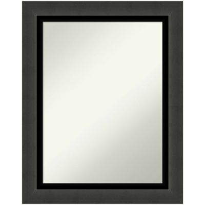 Amanti Art Tuxedo Black Non-Beveled Framed Bathroom Wall Mirror, Large