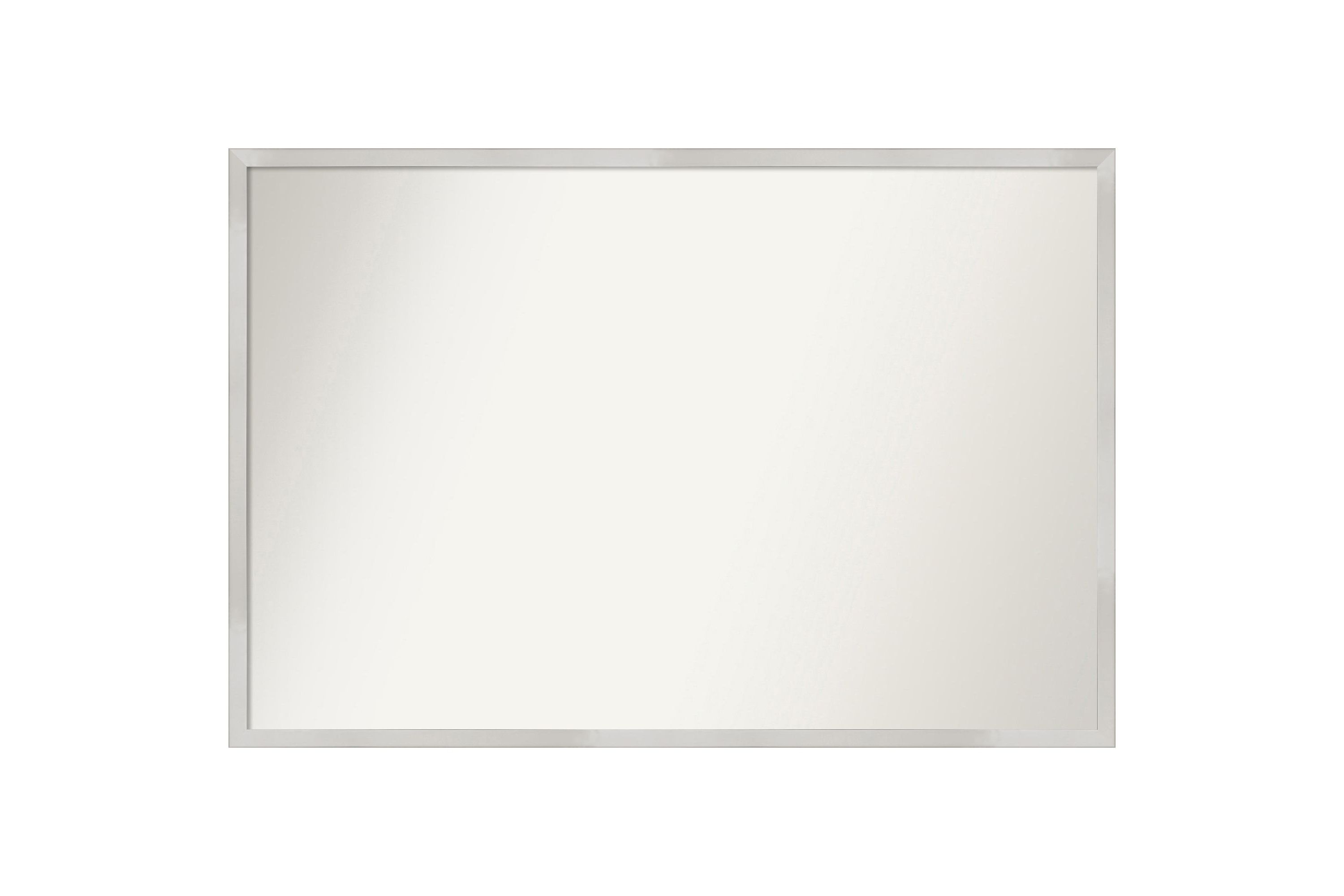 Svelte Silver Non-Beveled Wood Framed Bathroom Wall Mirror