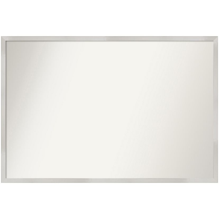 Svelte Silver Non-Beveled Wood Framed Bathroom Wall Mirror