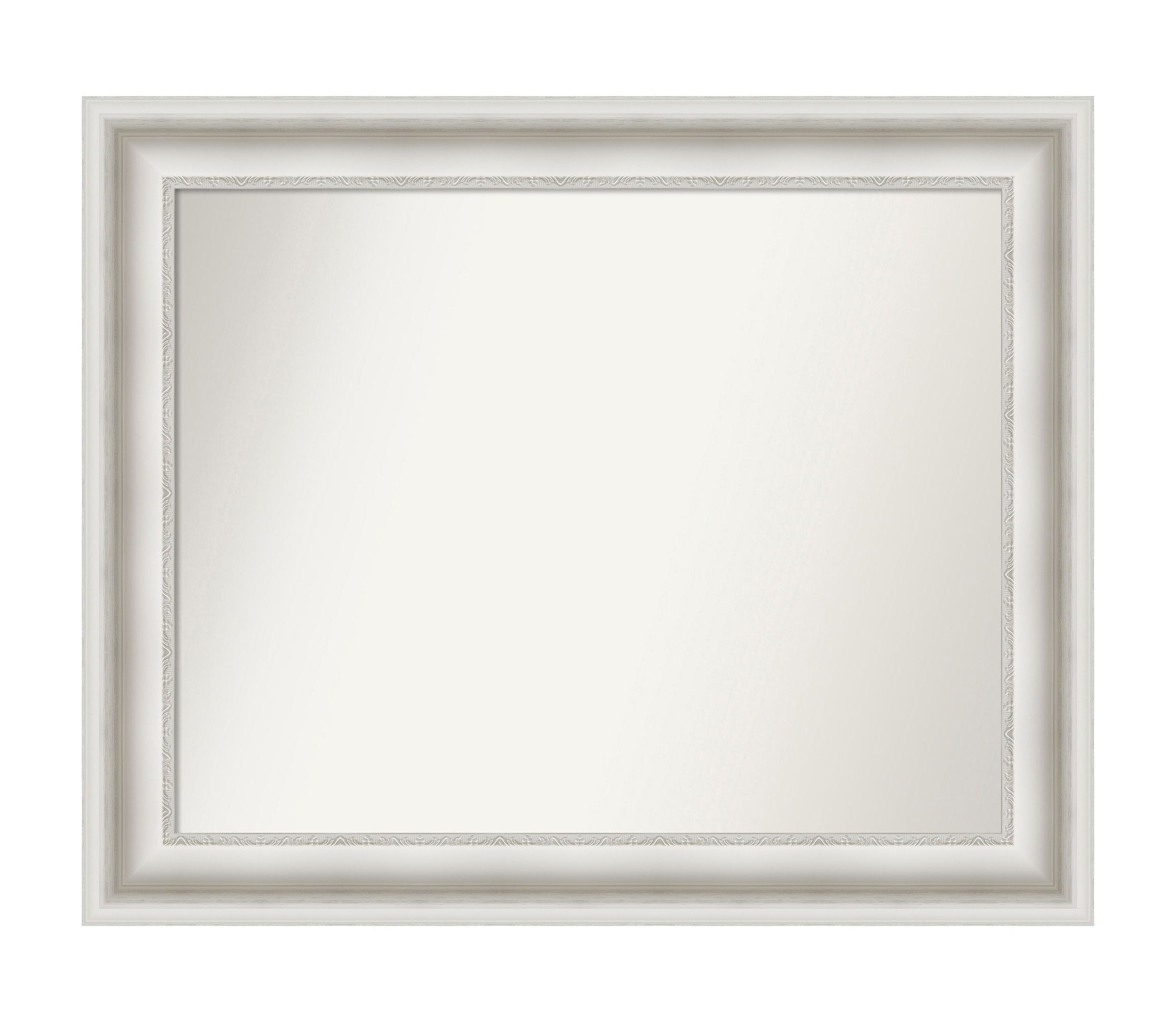Parlor White Non-Beveled Framed Bathroom Wall Mirror