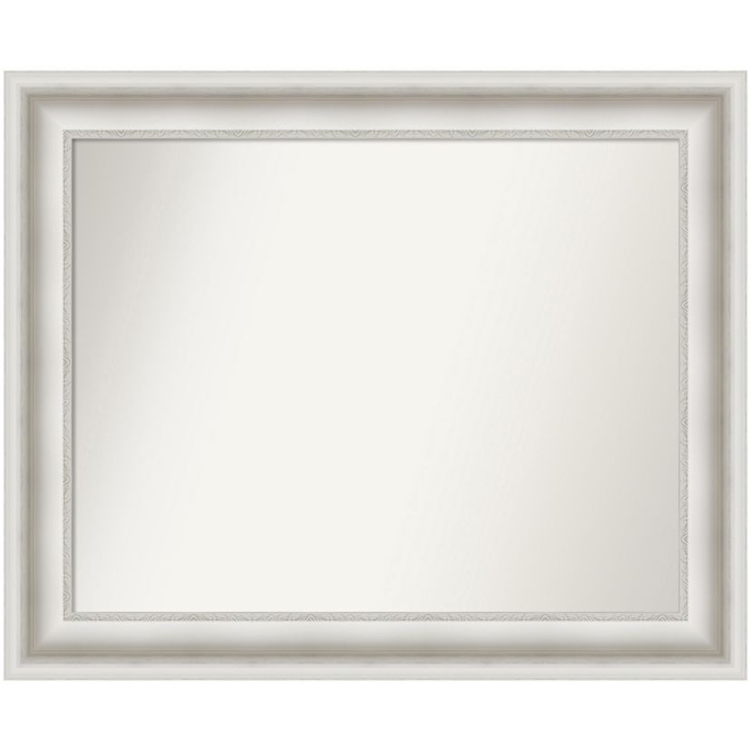 Parlor White Non-Beveled Framed Bathroom Wall Mirror