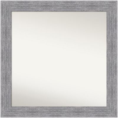 Amanti Art Bark Rustic Grey Non-Beveled Framed Bathroom Wall Mirror, Large