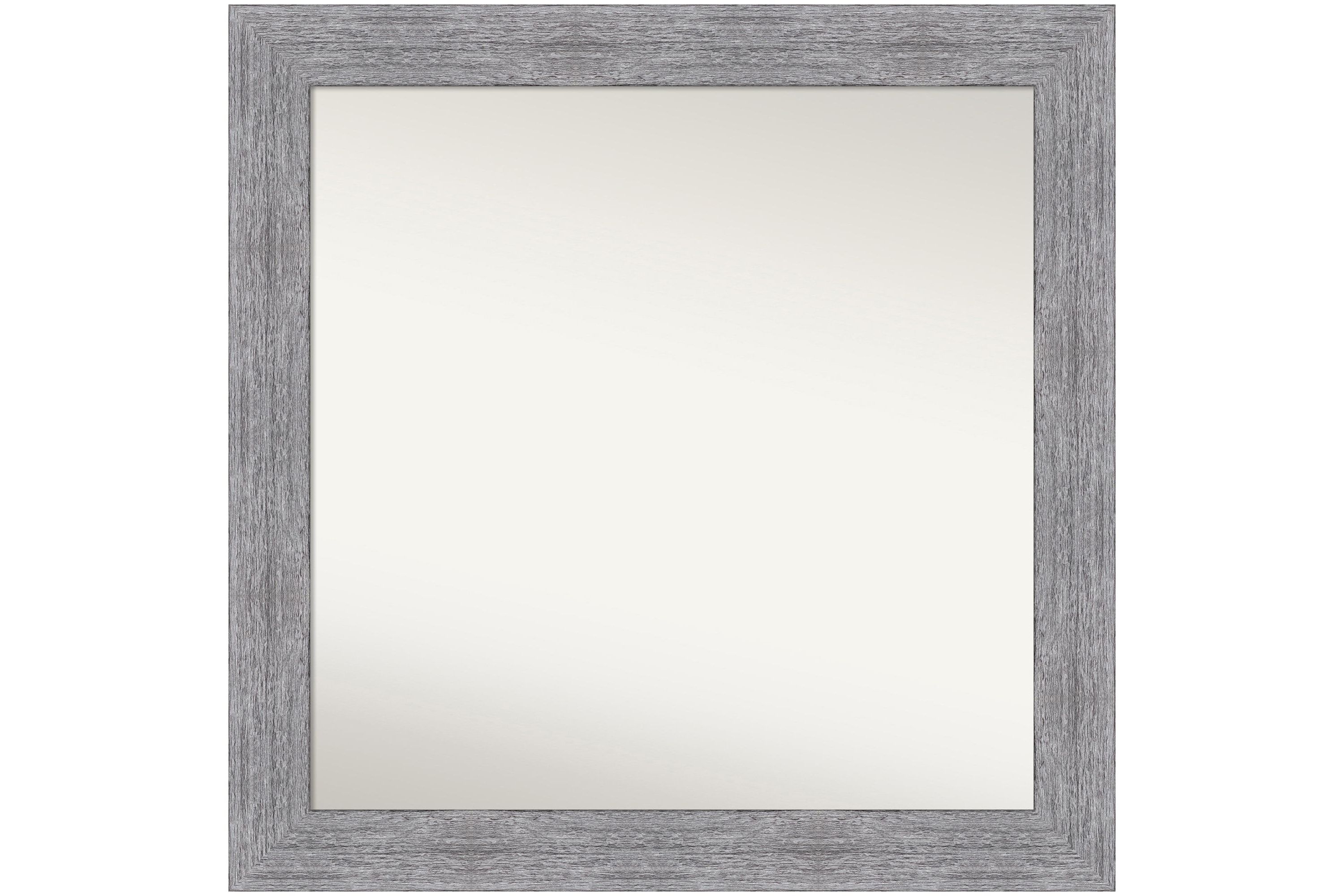 Bark Rustic Grey Non-Beveled Framed Bathroom Wall Mirror