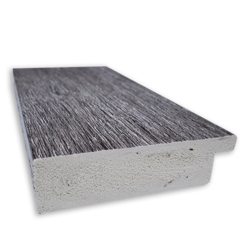 Bark Rustic Grey Non-Beveled Framed Bathroom Wall Mirror