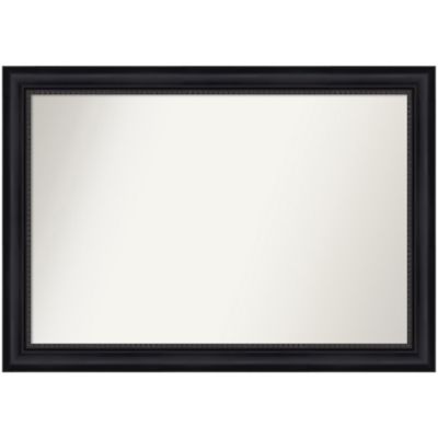Amanti Art Astor Black Non-Beveled Framed Bathroom Wall Mirror, Large