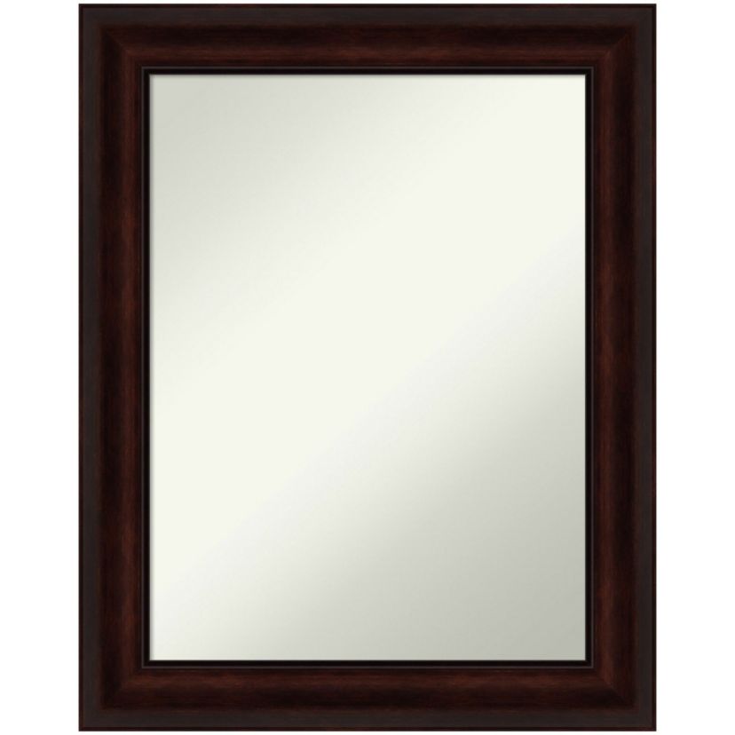 Coffee Bean Brown Non-Beveled Framed Bathroom Wall Mirror