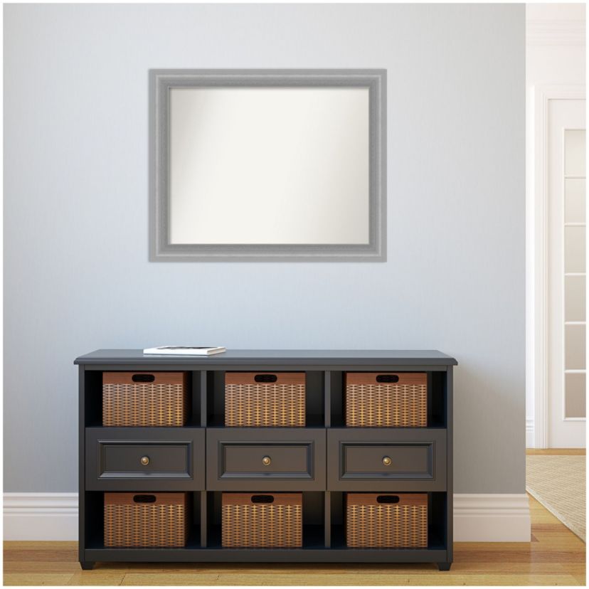 Peak Polished Nickel Narrow Non-Beveled Framed Bathroom Wall Mirror