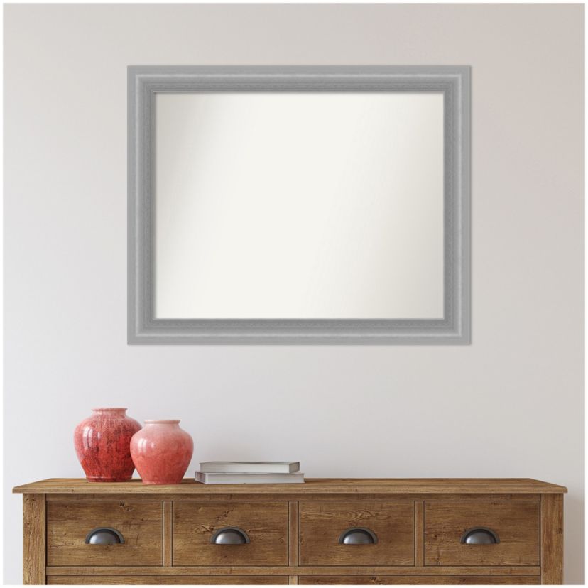 Peak Polished Nickel Narrow Non-Beveled Framed Bathroom Wall Mirror