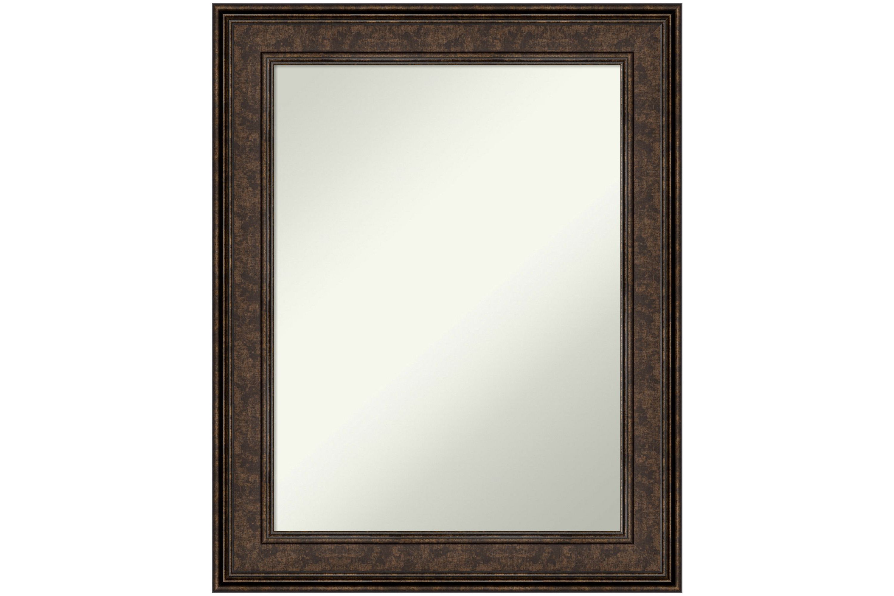 Ridge Bronze Non-Beveled Framed Bathroom Wall Mirror