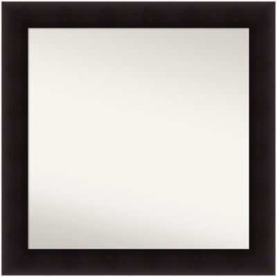 Amanti Art Portico Espresso Non-Beveled Wood Framed Bathroom Wall Mirror, Brown, Large