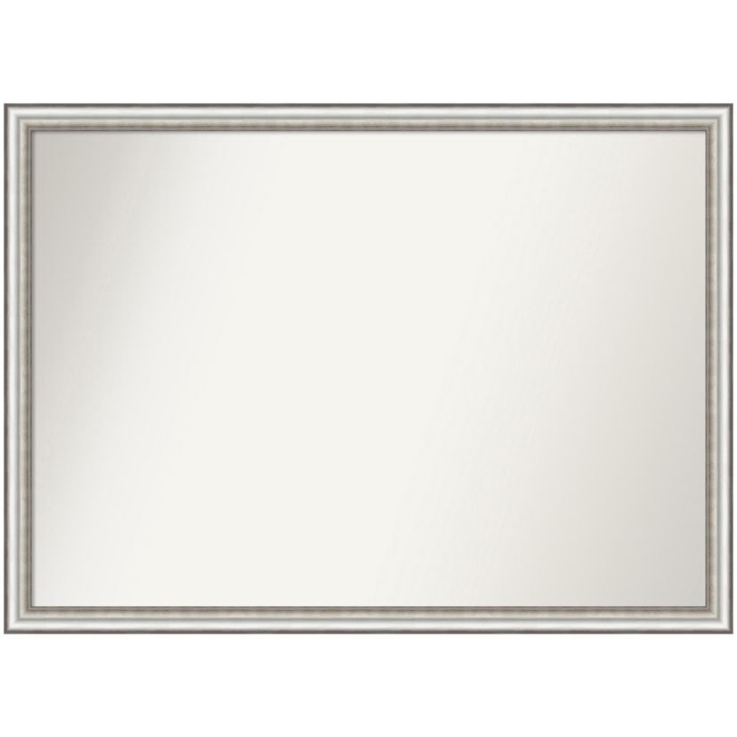Salon Silver Narrow Non-Beveled Framed Bathroom Wall Mirror