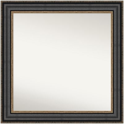 Amanti Art Thomas Black Bronze Non-Beveled Framed Bathroom Wall Mirror, Large