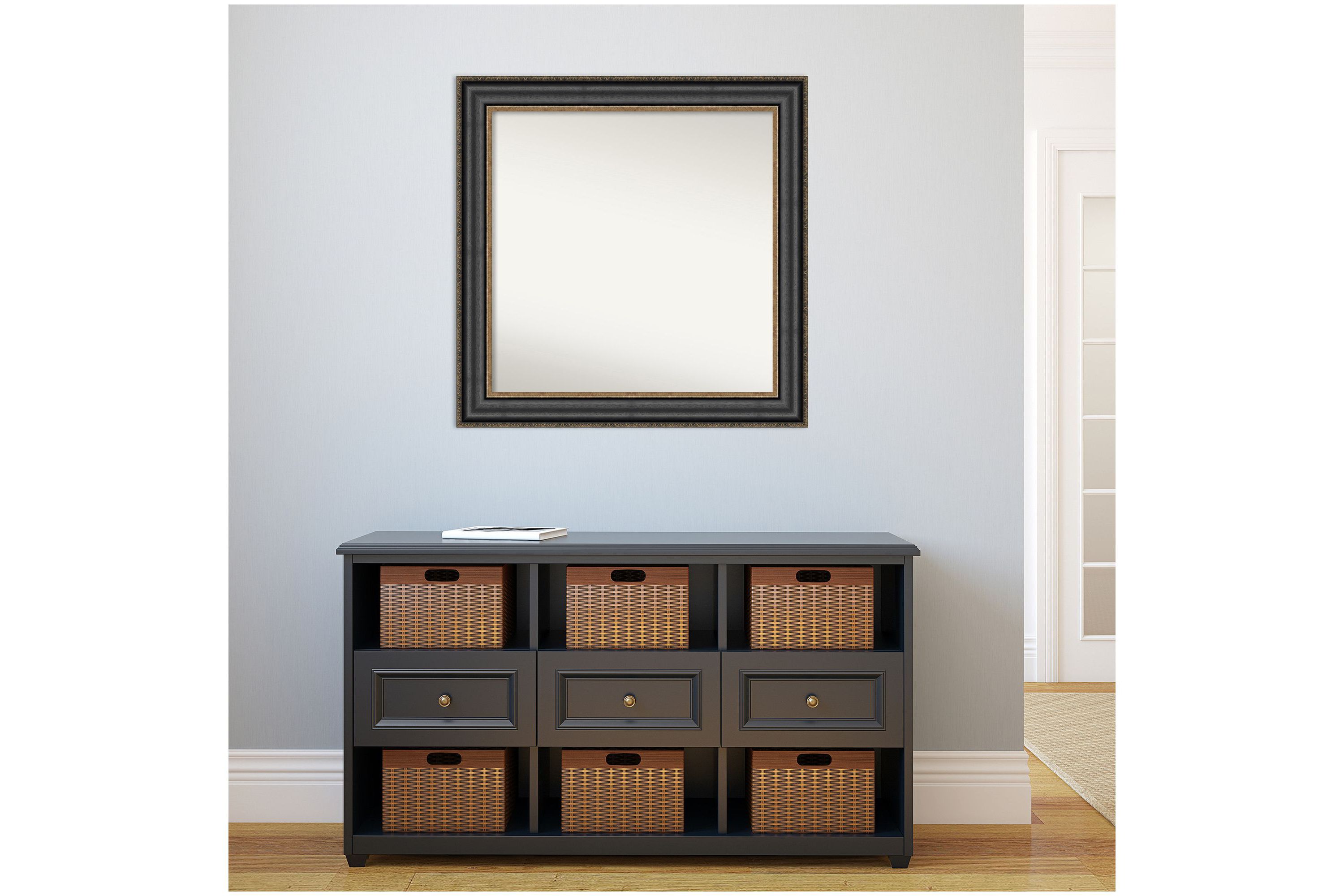 Thomas Black Bronze Non-Beveled Framed Bathroom Wall Mirror