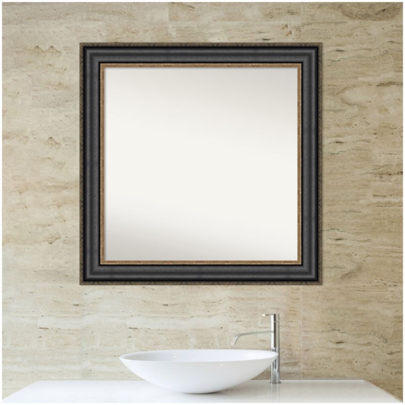 Thomas Black Bronze Non-Beveled Framed Bathroom Wall Mirror