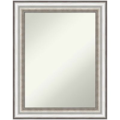 Amanti Art Salon Silver Non-Beveled Framed Bathroom Wall Mirror, Large