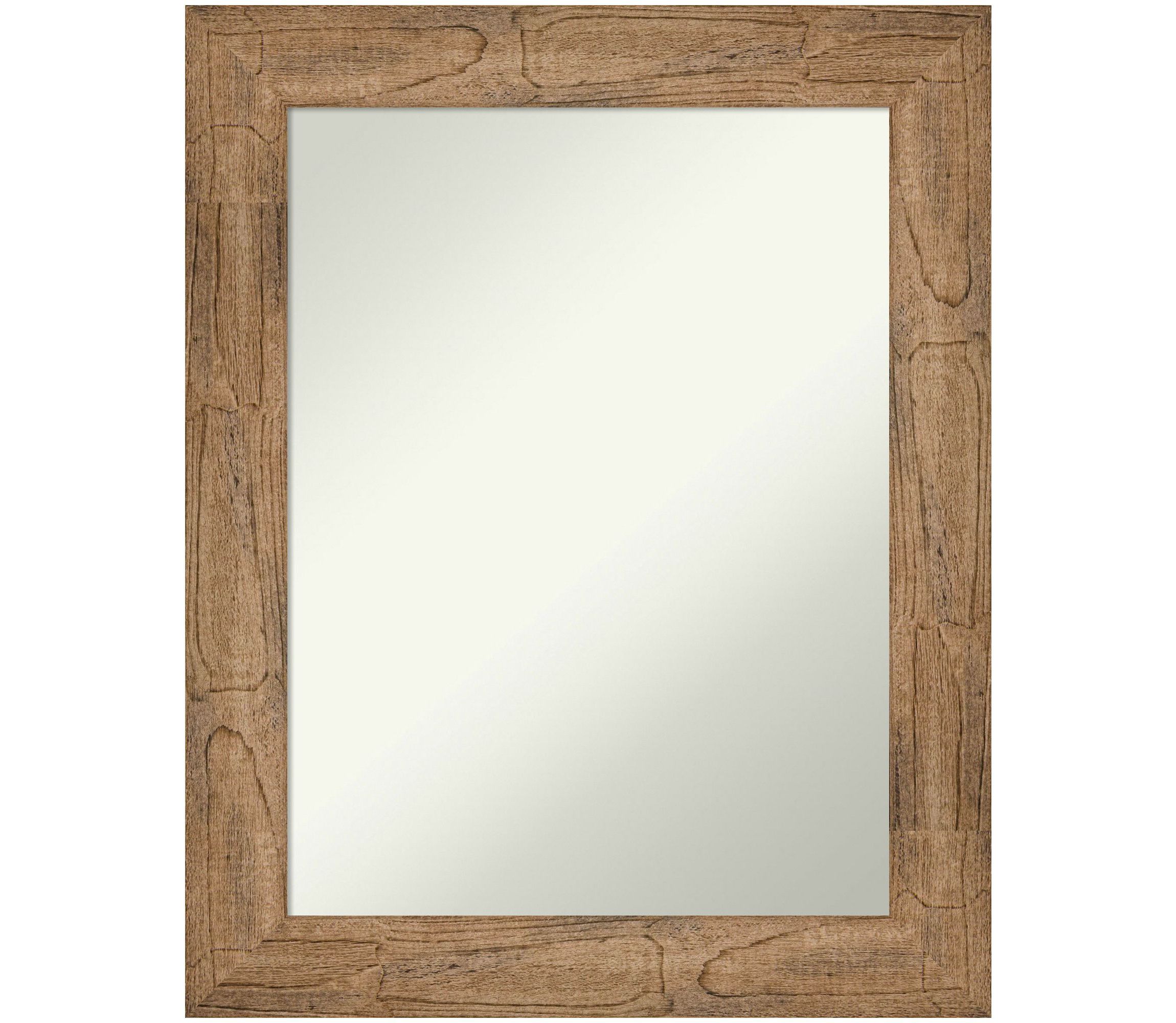Owl Brown Non-Beveled Wood Framed Bathroom Wall Mirror