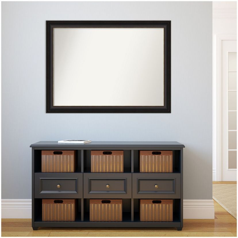Trio Oil Rubbed Bronze Non-Beveled Framed Bathroom Wall Mirror