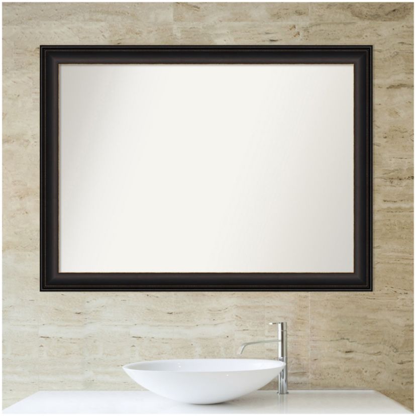 Trio Oil Rubbed Bronze Non-Beveled Framed Bathroom Wall Mirror