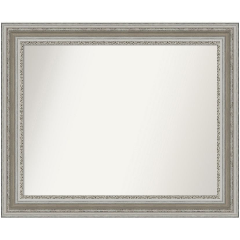 Parlor Silver Non-Beveled Framed Bathroom Wall Mirror