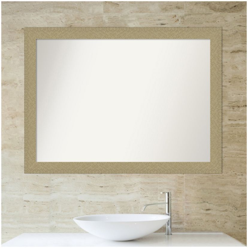 Mosaic Gold Non-Beveled Framed Bathroom Wall Mirror