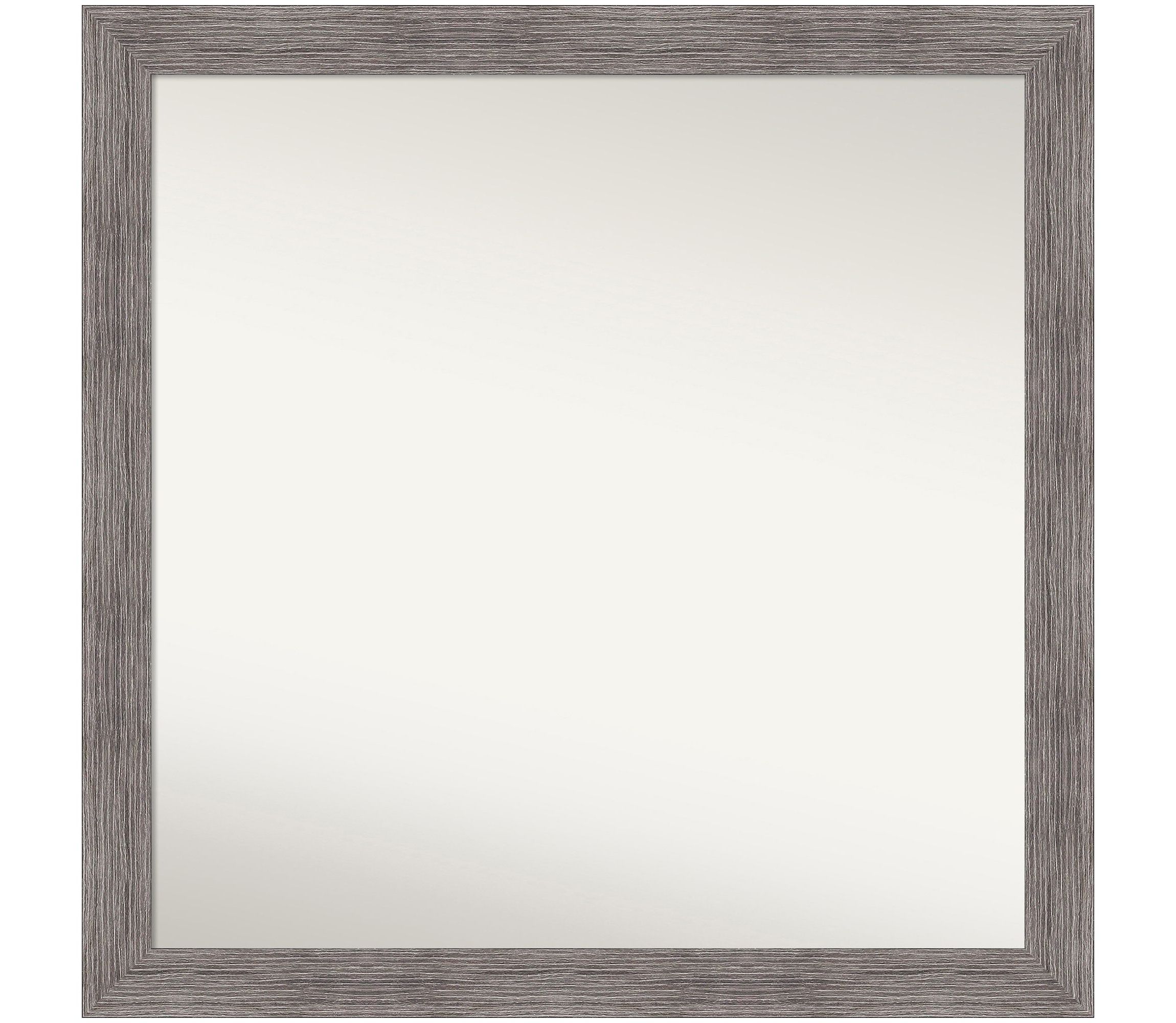 Pinstripe Plank Grey Narrow Non-Beveled Framed Bathroom Wall Mirror