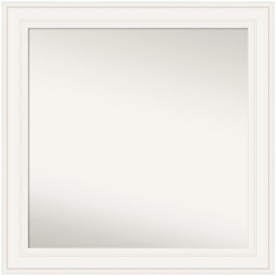Amanti Art Ridge White Non-Beveled Framed Bathroom Wall Mirror, Large