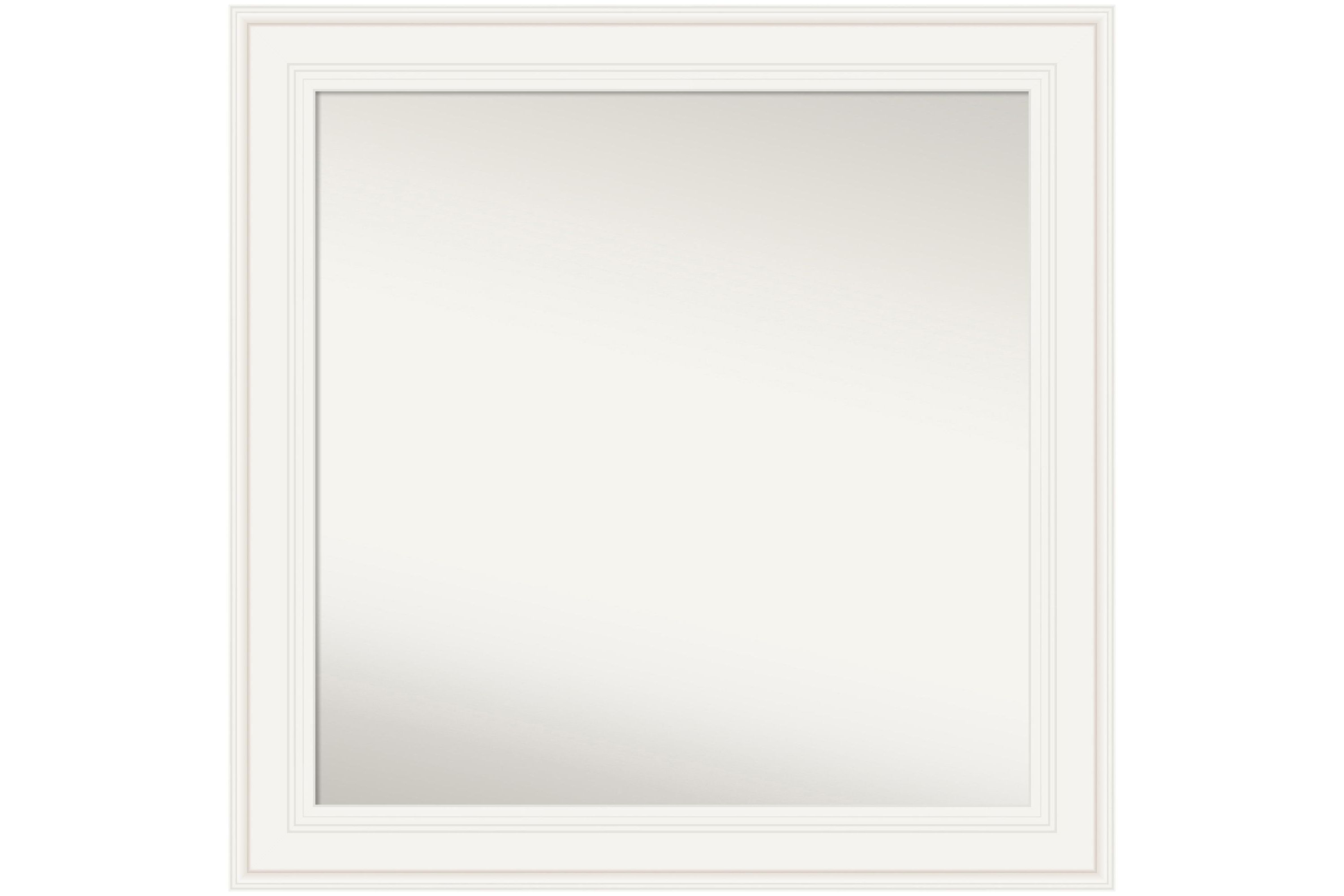 Ridge White Non-Beveled Framed Bathroom Wall Mirror