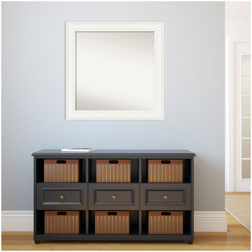 Ridge White Non-Beveled Framed Bathroom Wall Mirror