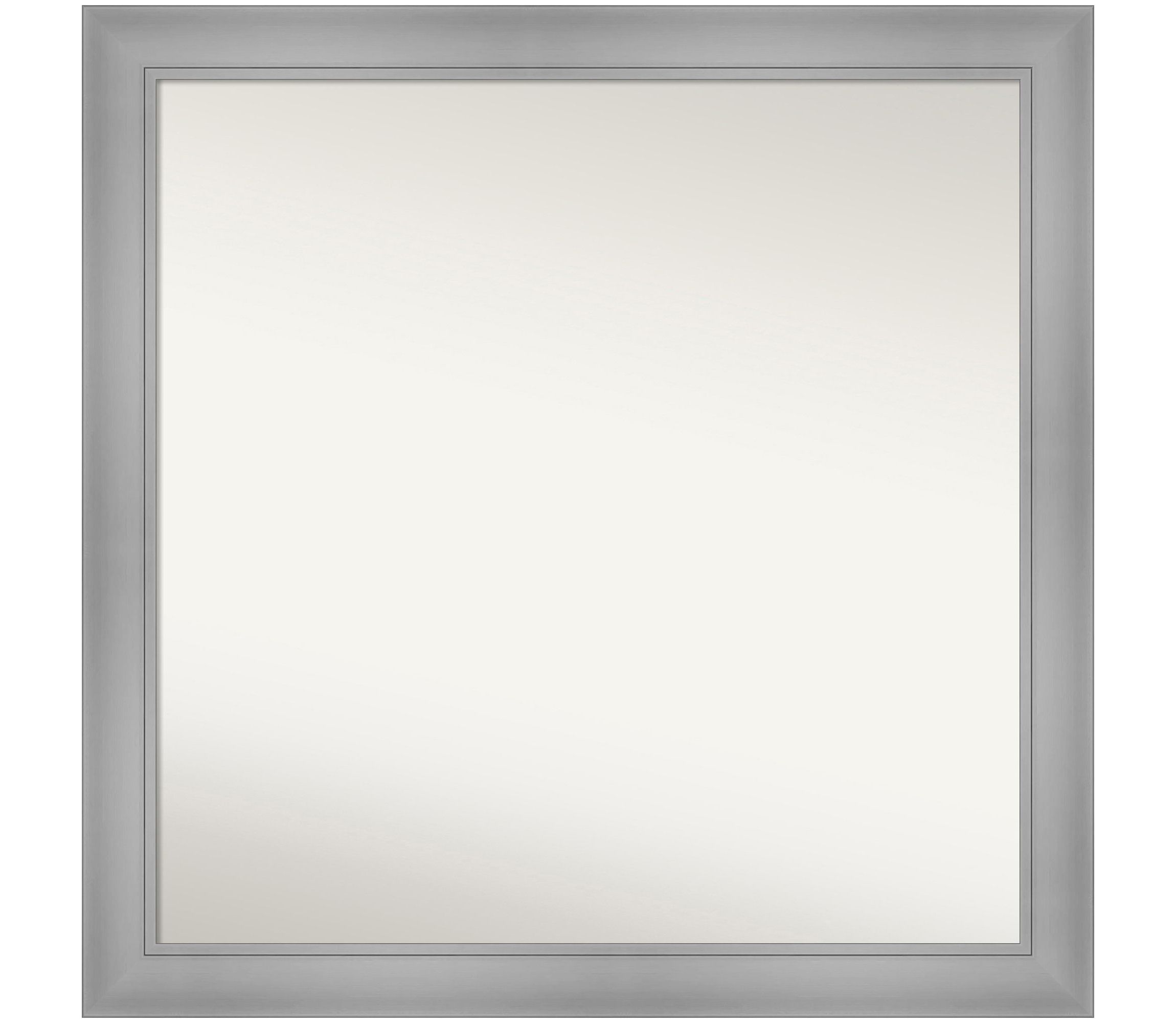 Flair Polished Nickel Non-Beveled Framed Bathroom Wall Mirror