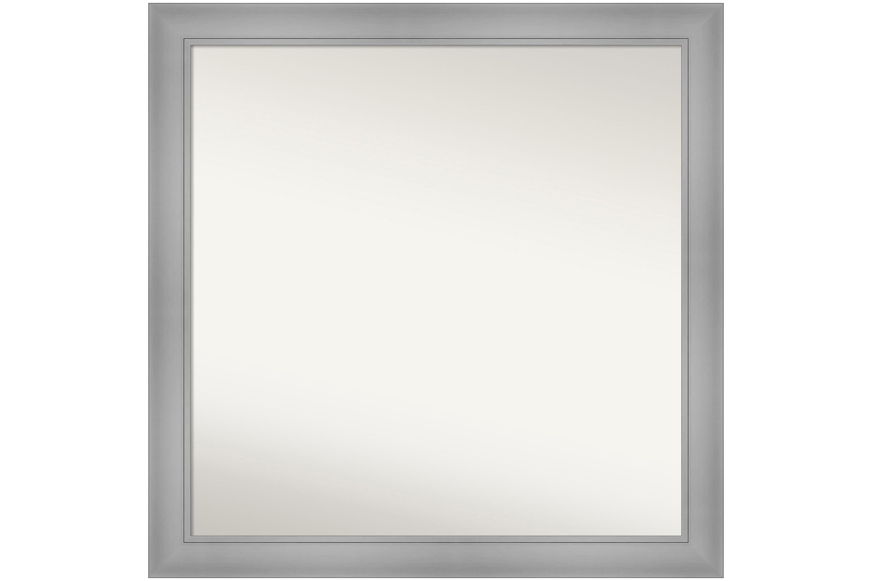 Flair Polished Nickel Non-Beveled Framed Bathroom Wall Mirror