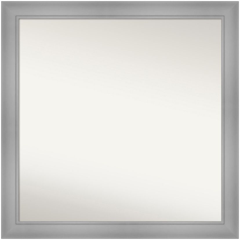 Flair Polished Nickel Non-Beveled Framed Bathroom Wall Mirror