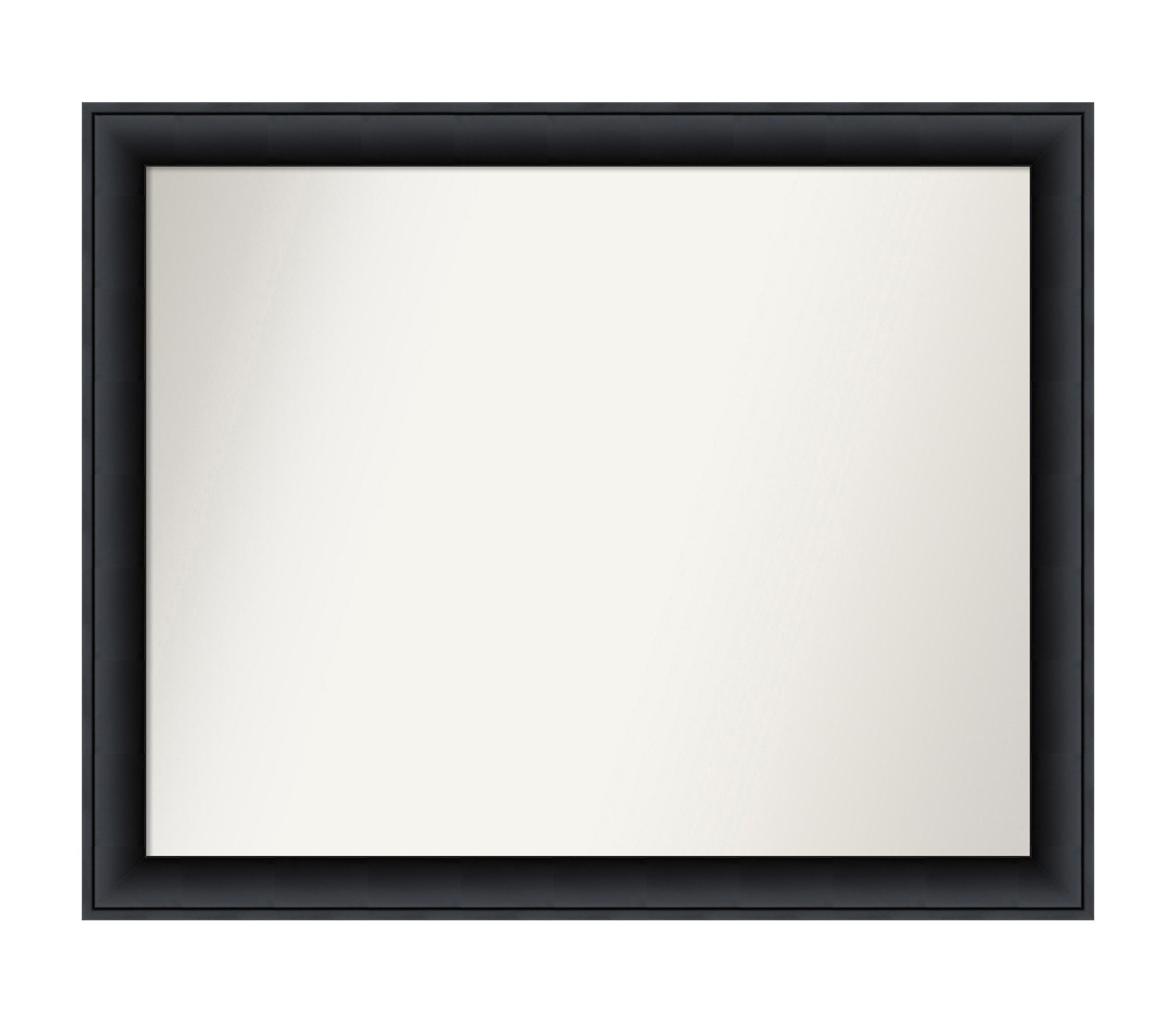 Nero Black Non-Beveled Wood Framed Bathroom Wall Mirror