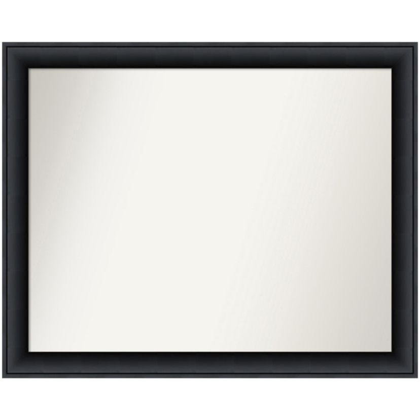 Nero Black Non-Beveled Wood Framed Bathroom Wall Mirror