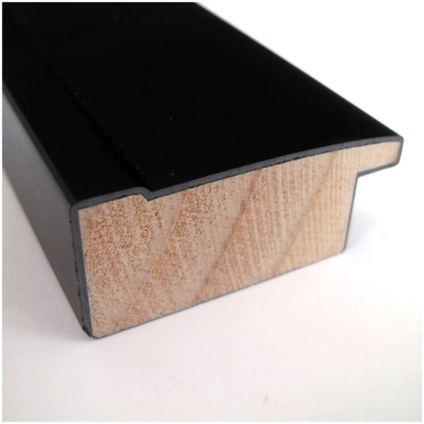 Nero Black Non-Beveled Wood Framed Bathroom Wall Mirror
