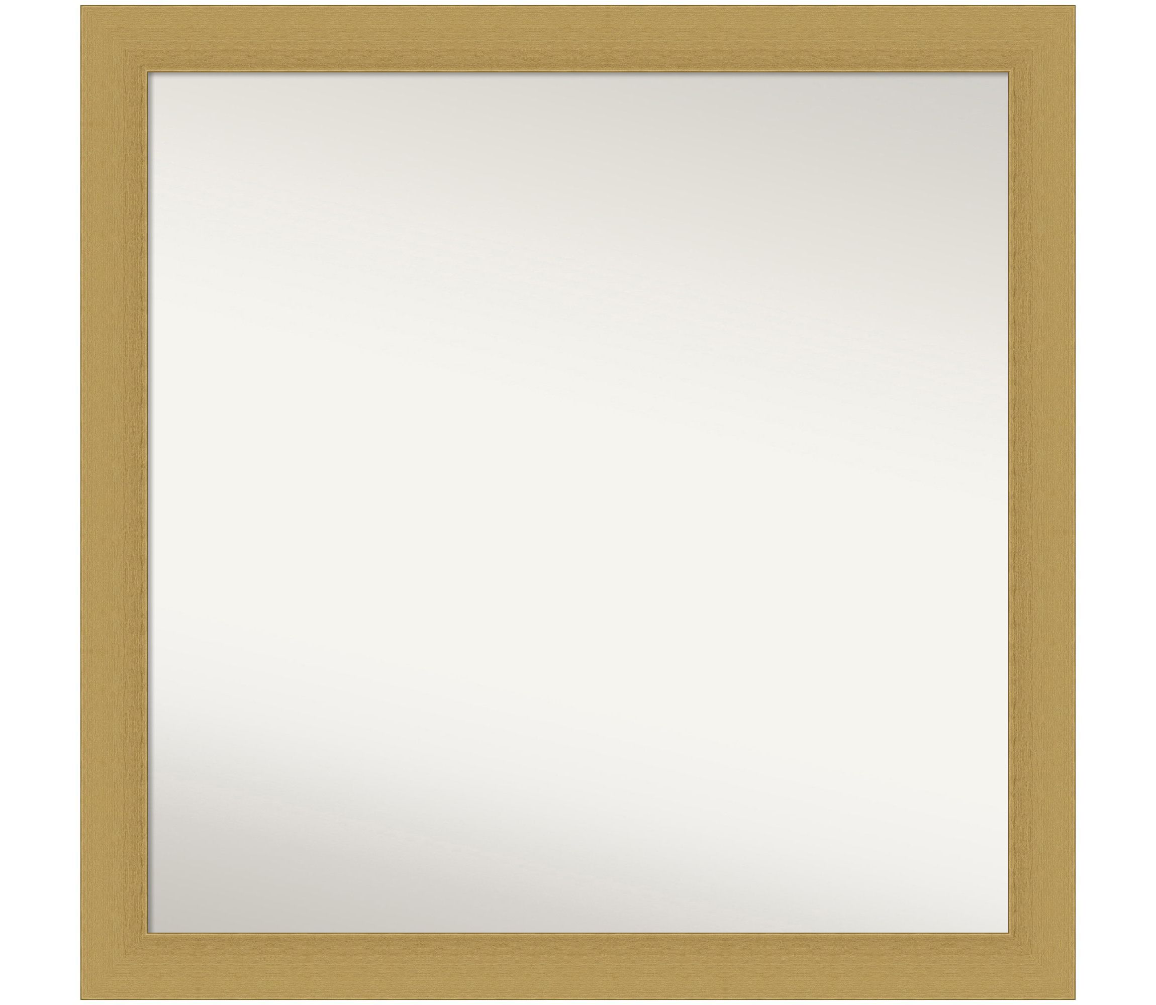 Grace Brushed Gold Non-Beveled Framed Bathroom Wall Mirror