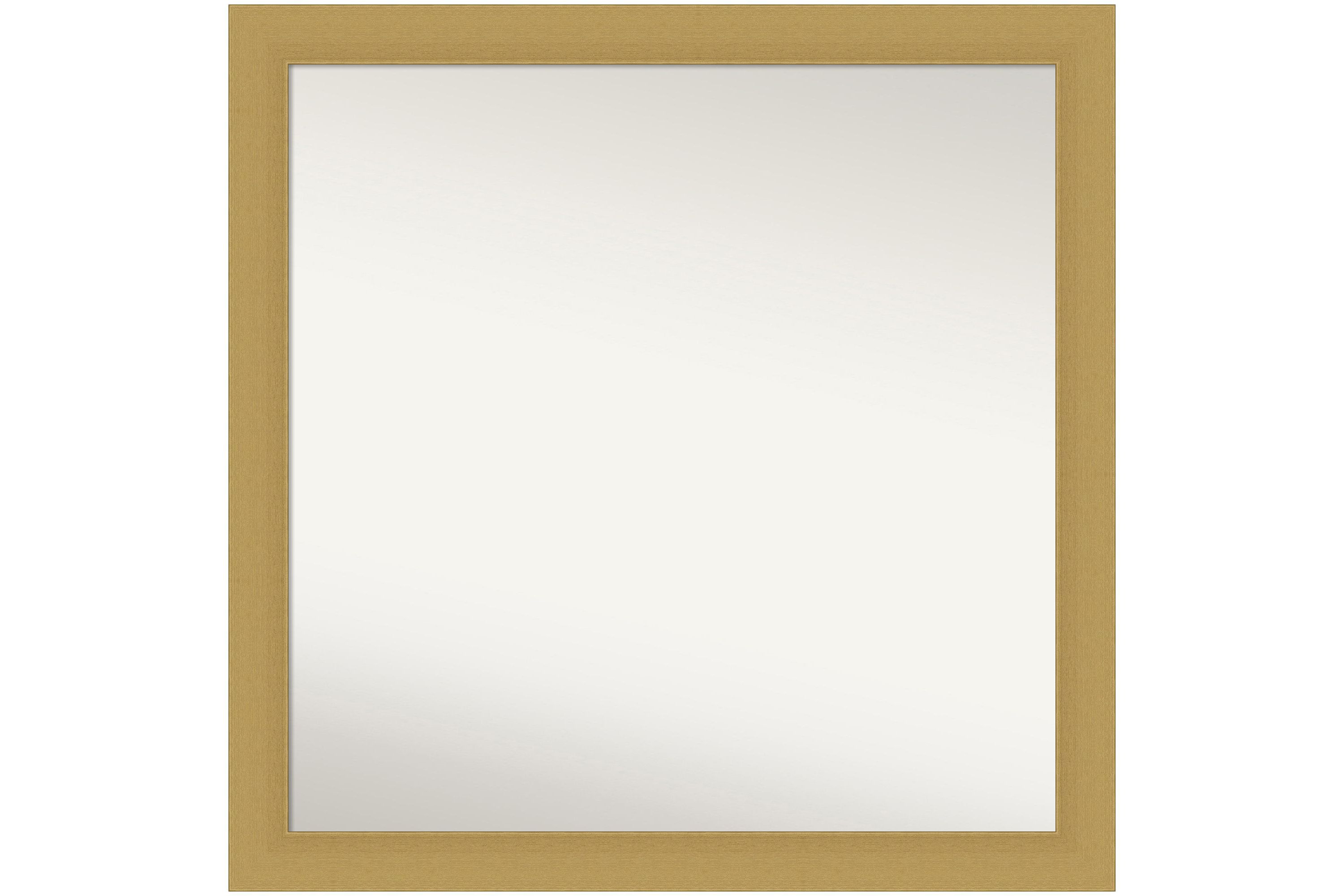 Grace Brushed Gold Non-Beveled Framed Bathroom Wall Mirror