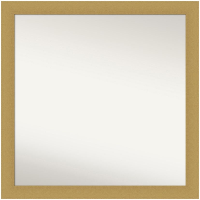 Grace Brushed Gold Non-Beveled Framed Bathroom Wall Mirror