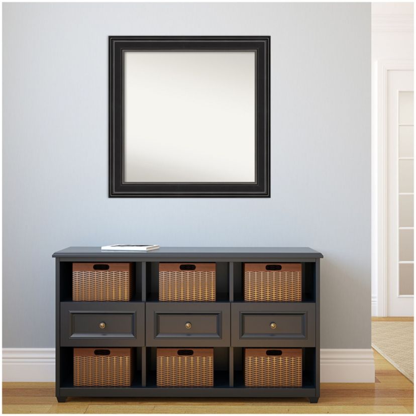 Ridge Black Non-Beveled Framed Bathroom Wall Mirror
