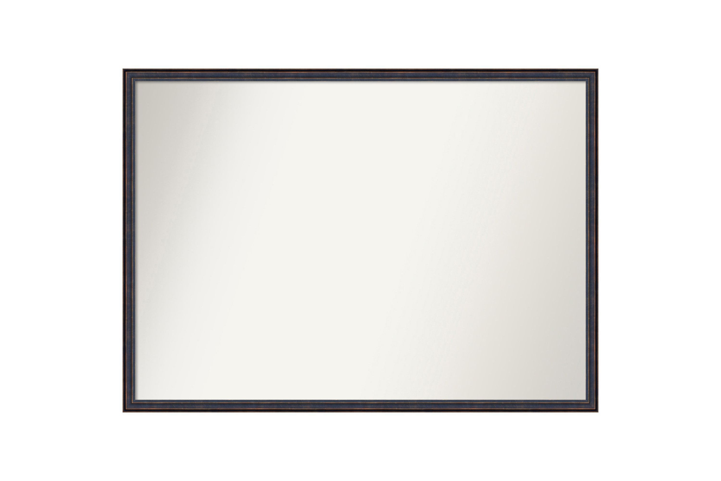 Dark Bronze Scoop Non-Beveled Wood Framed Bathroom Wall Mirror