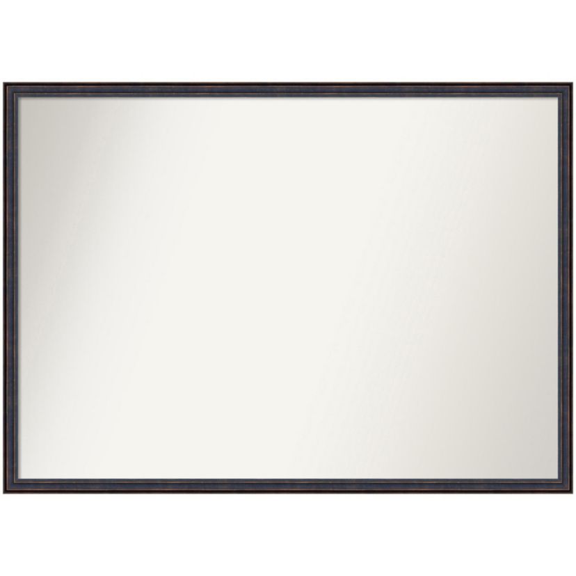 Dark Bronze Scoop Non-Beveled Wood Framed Bathroom Wall Mirror