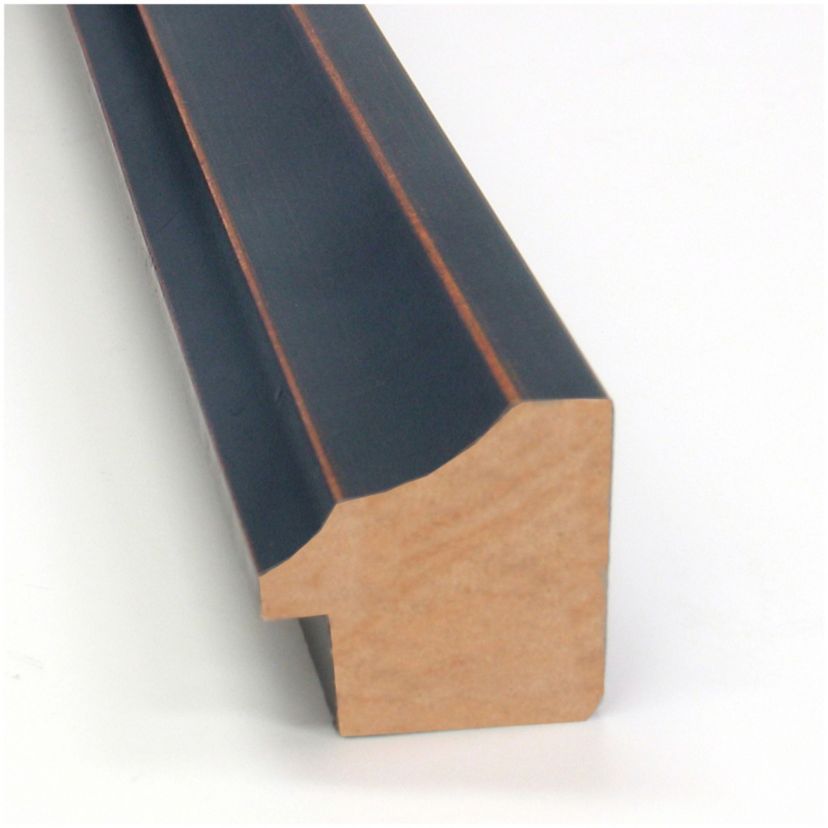 Dark Bronze Scoop Non-Beveled Wood Framed Bathroom Wall Mirror