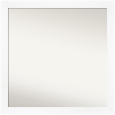 Amanti Art Cabinet White Narrow Non-Beveled Framed Bathroom Wall Mirror, Large