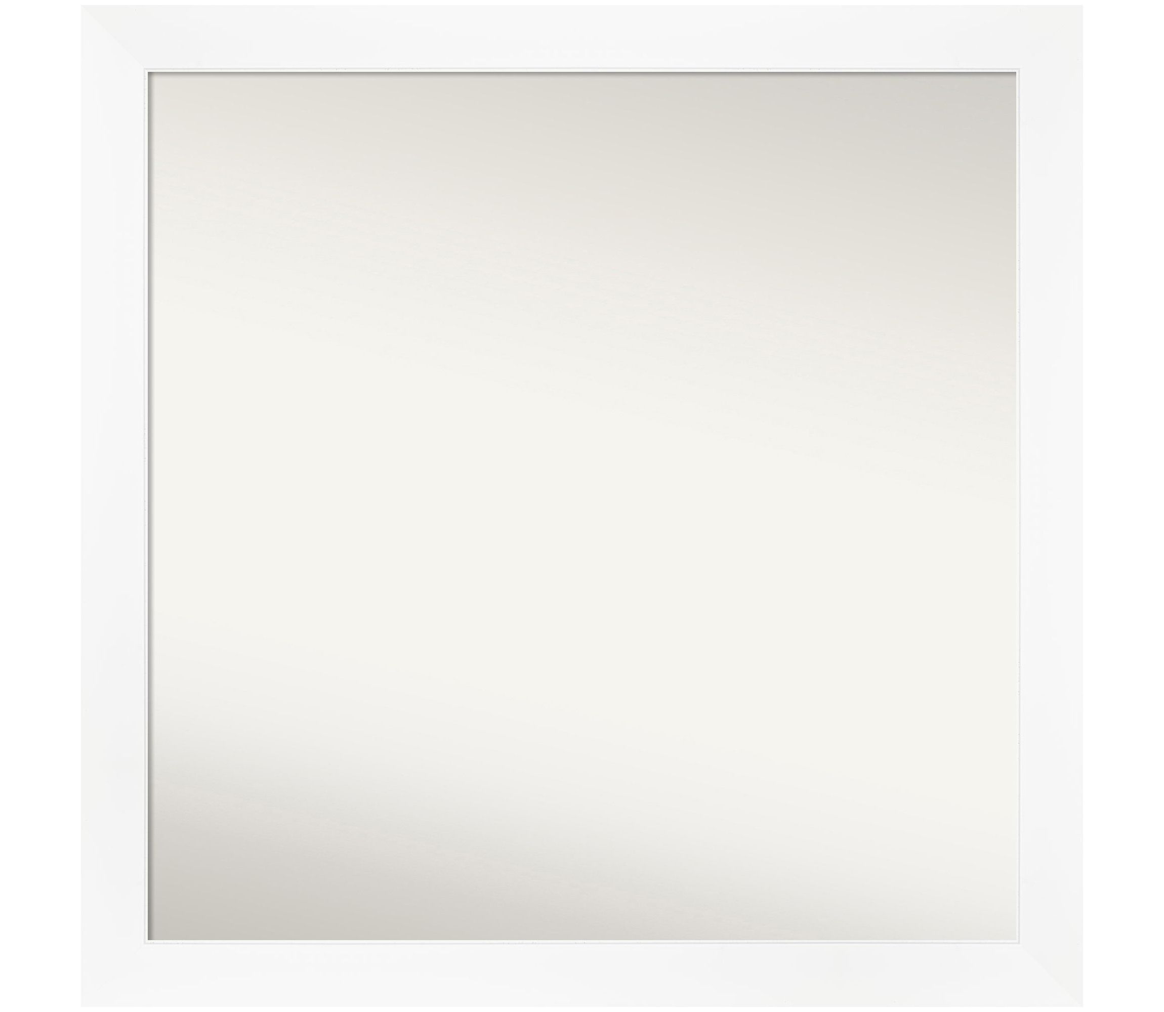 Cabinet White Narrow Non-Beveled Framed Bathroom Wall Mirror